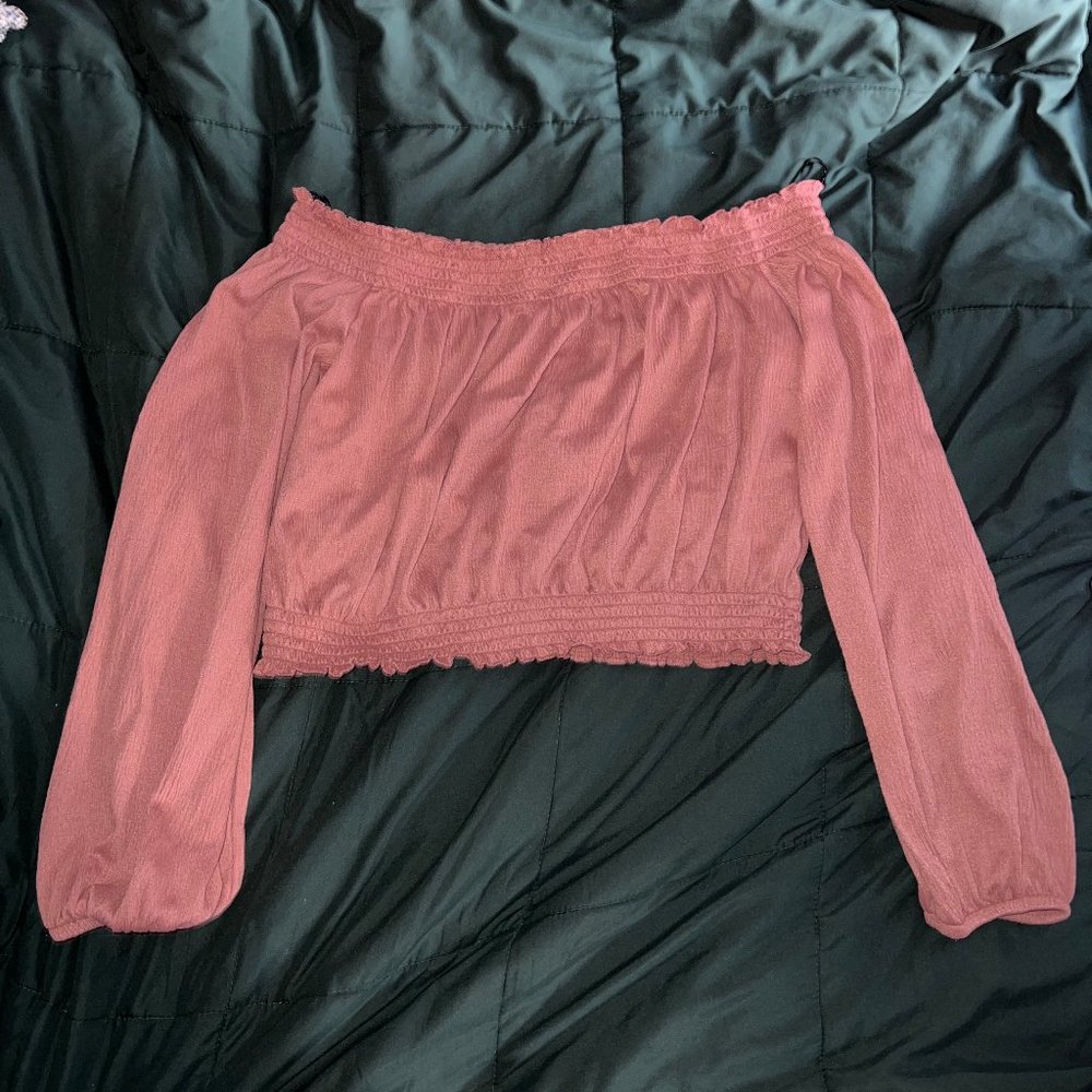 Divided H&M Pink Off Shoulder Crop Top
